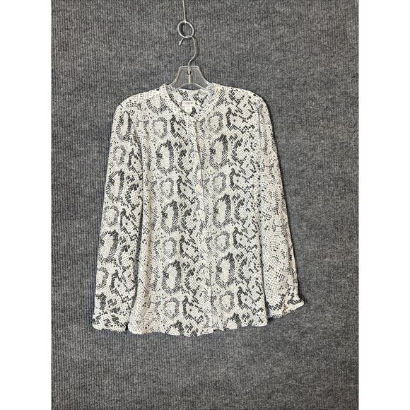 J Crew Factory Womens Printed Blouse Size Small Office Career Long Sleeve - Picture 1 of 9
